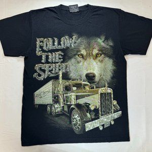 Vintage Rock Chang Black Wolf Shirt Size Large Great Condition No Holes/Stains